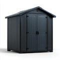 Capanno da giardino in resina antracite a tetto spiovente 185 x 152 x 226 cm