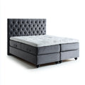 Letto matrimoniale contenitore grigio antracite 180 x 200 cm in velluto di poliestere rettangolare con testiera capitonné e materasso
