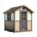 Casetta da giardino porta attrezzi in polipropilene beige antracite e marrone 191 x 111 x 198 cm rettangolare
