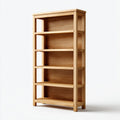 Libreria da ufficio rettangolare in rovere massello naturale 80 x 30 x 180 cm con 5 ripiani