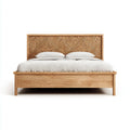 Letto matrimoniale naturale 160 x 200 cm in legno massello di mango rettangolare