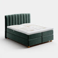 Letto matrimoniale boxspring verde scuro 180 x 200 cm in velluto di poliestere rettangolare con 2 materassi