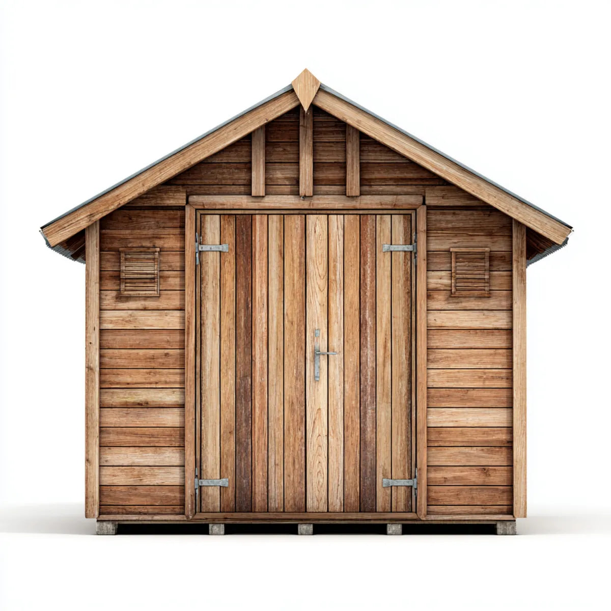Capanno da giardino in legno di abete marrone con doppia porta 200 x 150 x 210 cm