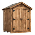 Capanno da giardino in legno massello marrone con doppia porta 200 x 150 x 220 cm