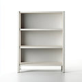 Libreria da ufficio bianca a 3 ripiani in pino massello e MDF 80 x 30 x 120 cm rettangolare