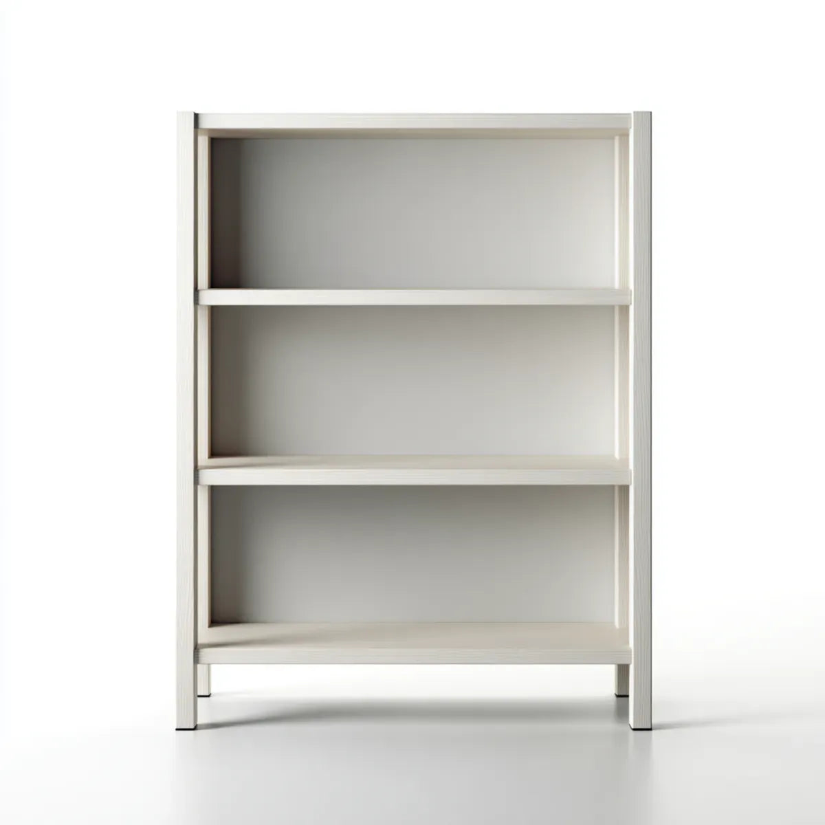 Libreria da ufficio bianca a 3 ripiani in pino massello e MDF 80 x 30 x 120 cm rettangolare
